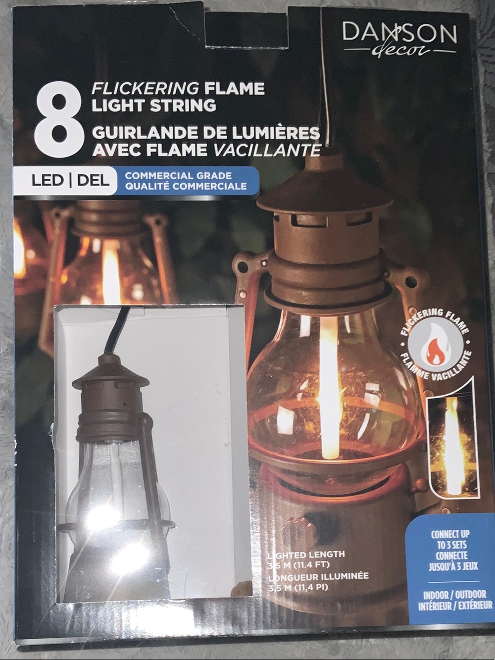 Brown Flickering Flame LED String Lights